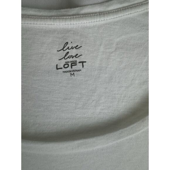 Ann Taylor LOFT Soft Short Sleeves T-Shirt, White, Sz: M, 56-21 - Picture 4 of 15